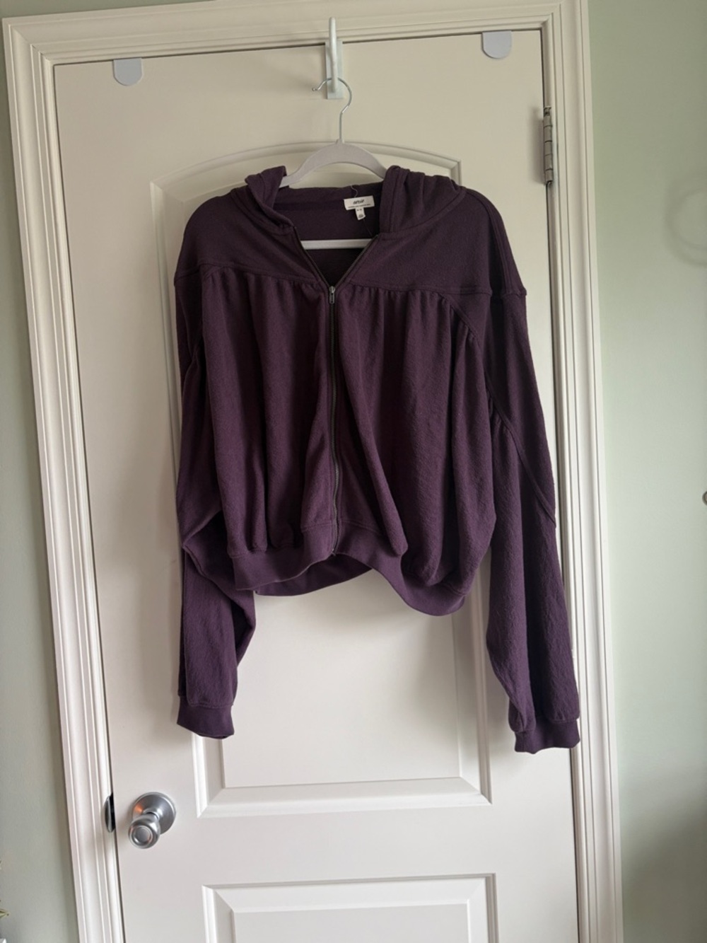 aerie Deep Plum Hooded Zip-Up Sweatshirt